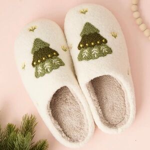 Fuzzy Tree Slippers. So cute and comfy. Hard sole. Size 5-7.5